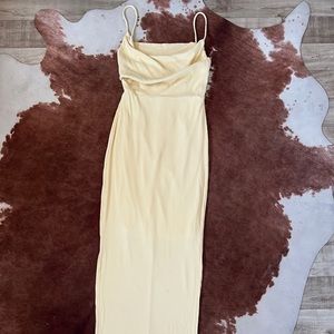 Hello Molly “Rooftop Martinis for Two” Midi Dress in Yellow